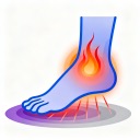 Burning foot pain illustration